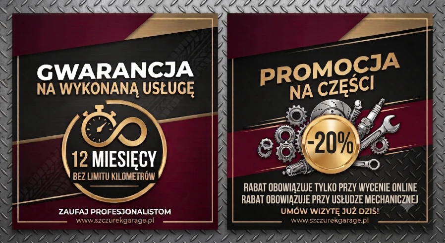 Szczurek-Garage.pl informacja o gwarancji i promocji - mechanik samochodowy Zabrze